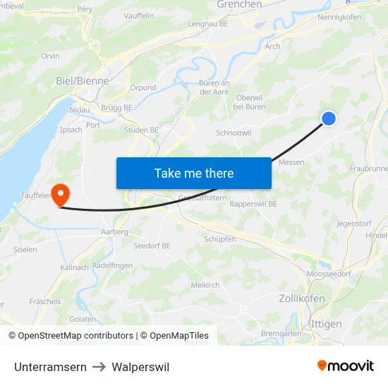 Unterramsern to Walperswil map