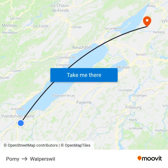 Pomy to Walperswil map