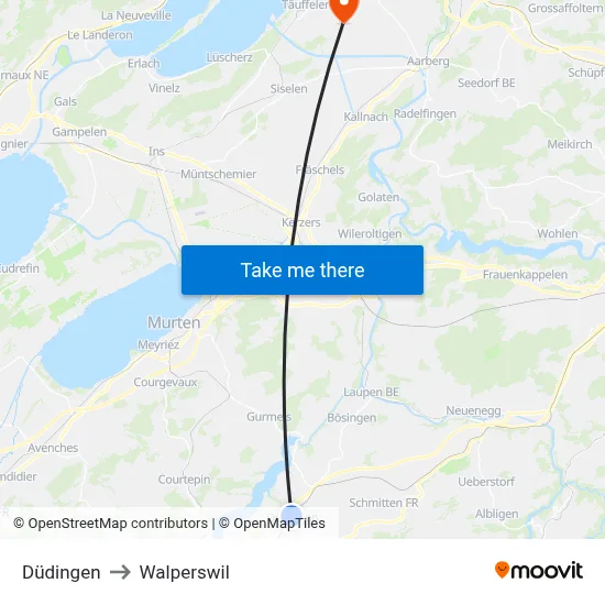 Düdingen to Walperswil map