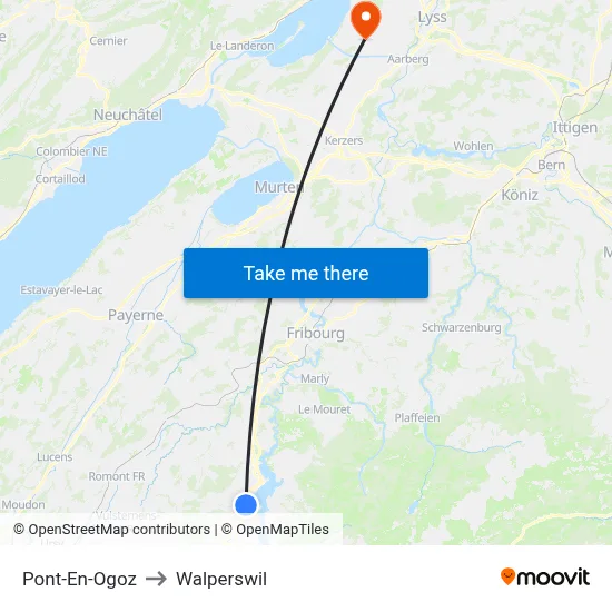 Pont-En-Ogoz to Walperswil map