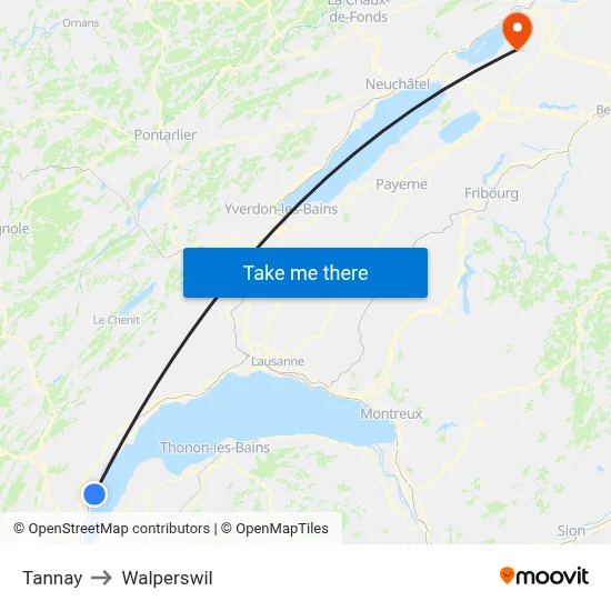 Tannay to Walperswil map