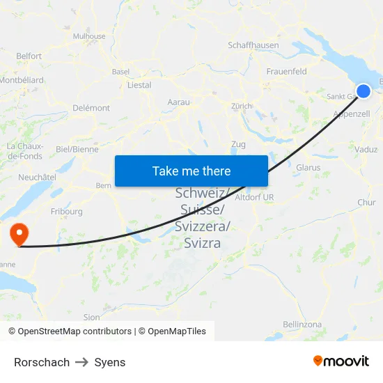 Rorschach to Syens map