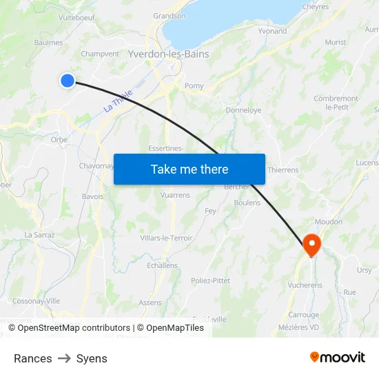 Rances to Syens map