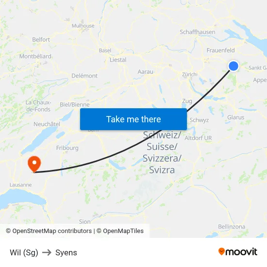 Wil (Sg) to Syens map