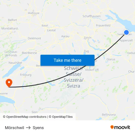 Mörschwil to Syens map