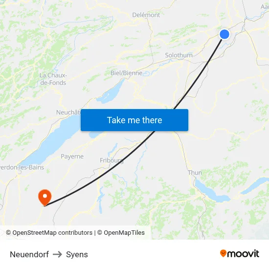 Neuendorf to Syens map