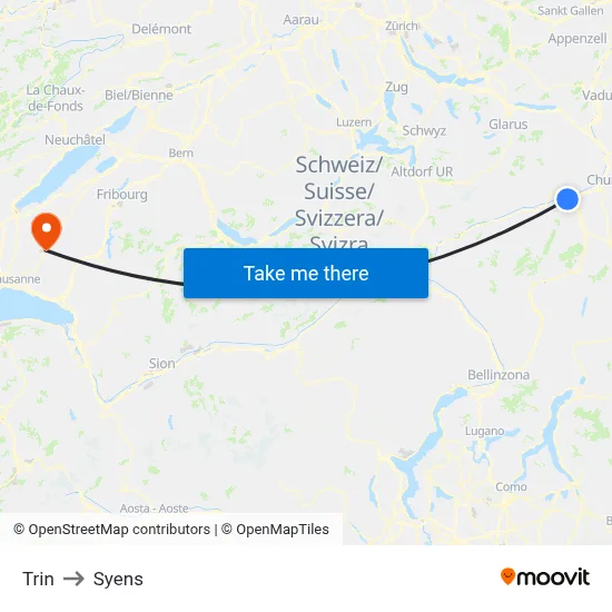 Trin to Syens map