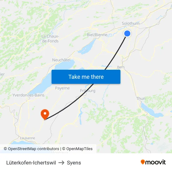 Lüterkofen-Ichertswil to Syens map