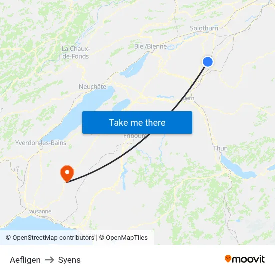 Aefligen to Syens map