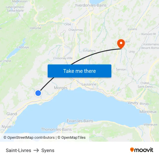Saint-Livres to Syens map