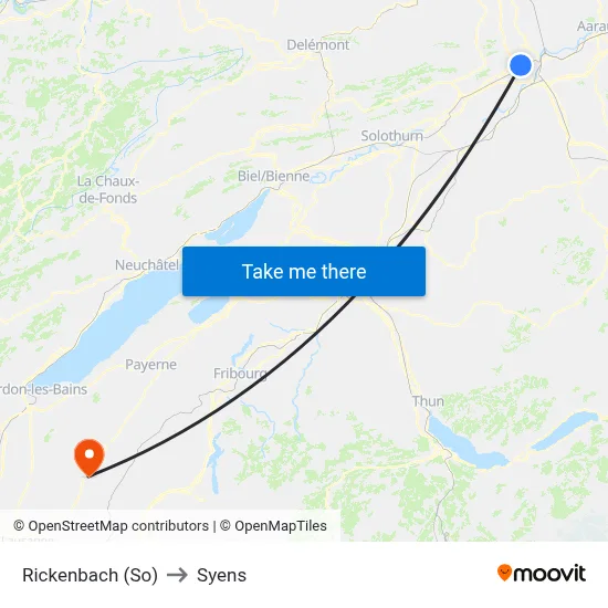 Rickenbach (So) to Syens map