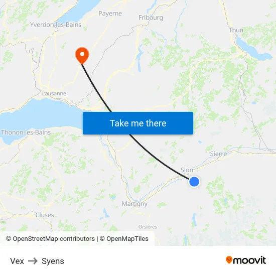 Vex to Syens map