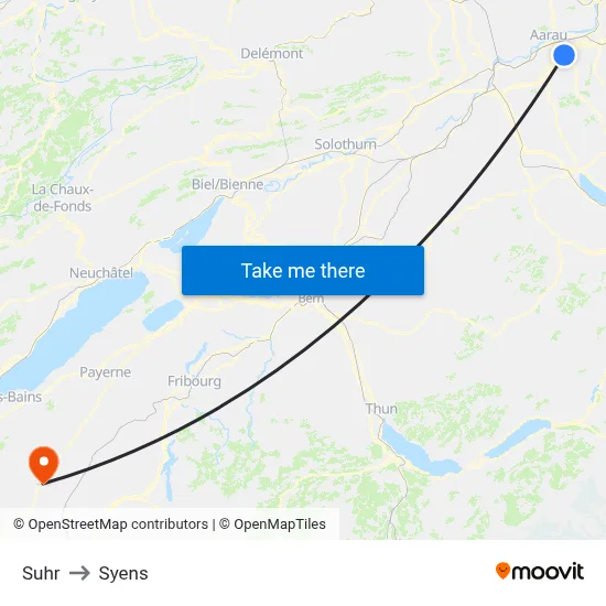 Suhr to Syens map
