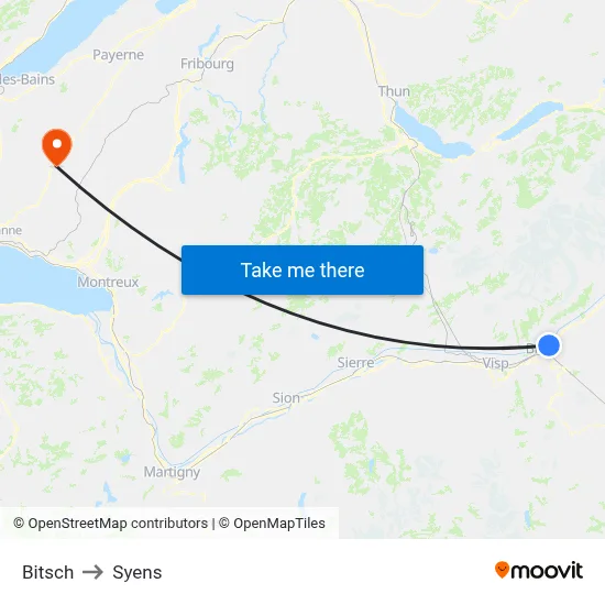 Bitsch to Syens map