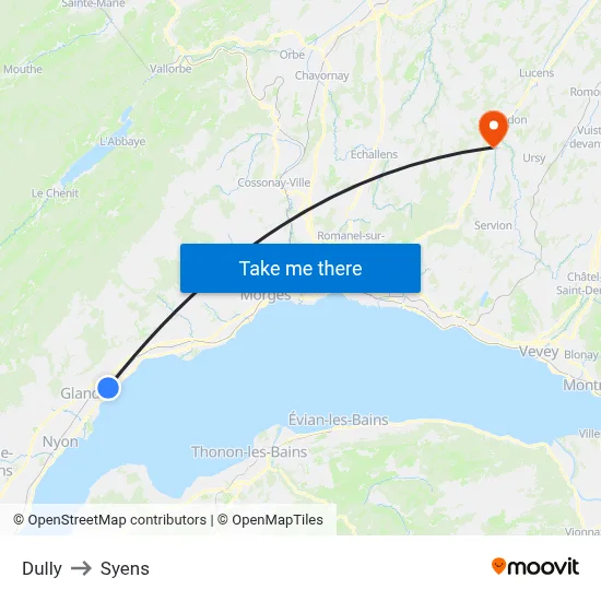 Dully to Syens map
