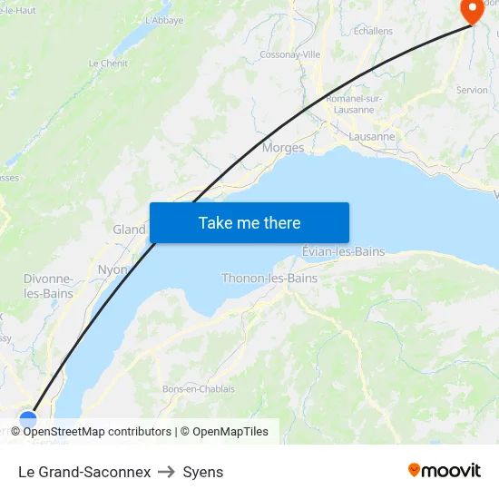 Le Grand-Saconnex to Syens map