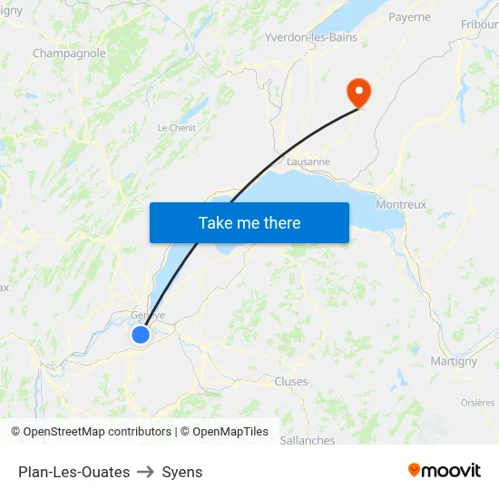 Plan-Les-Ouates to Syens map