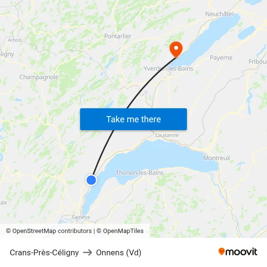Crans-Près-Céligny to Onnens (Vd) map