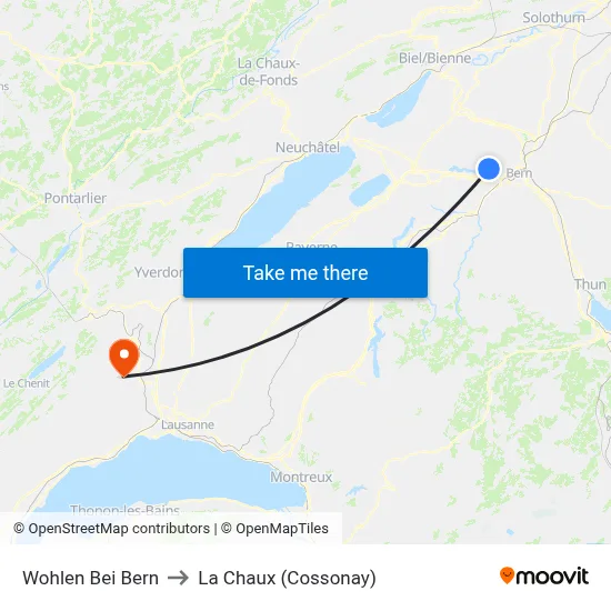 Wohlen Bei Bern to La Chaux (Cossonay) map