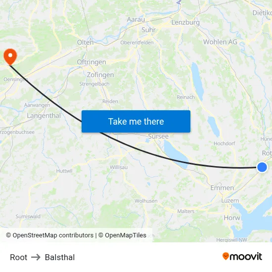 Root to Balsthal map