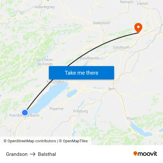 Grandson to Balsthal map