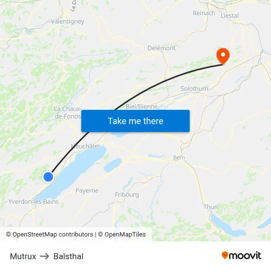 Mutrux to Balsthal map