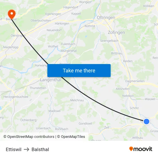 Ettiswil to Balsthal map