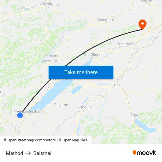 Mathod to Balsthal map