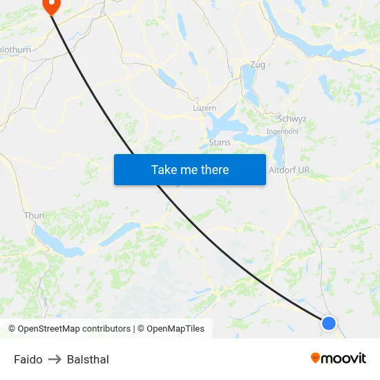 Faido to Balsthal map