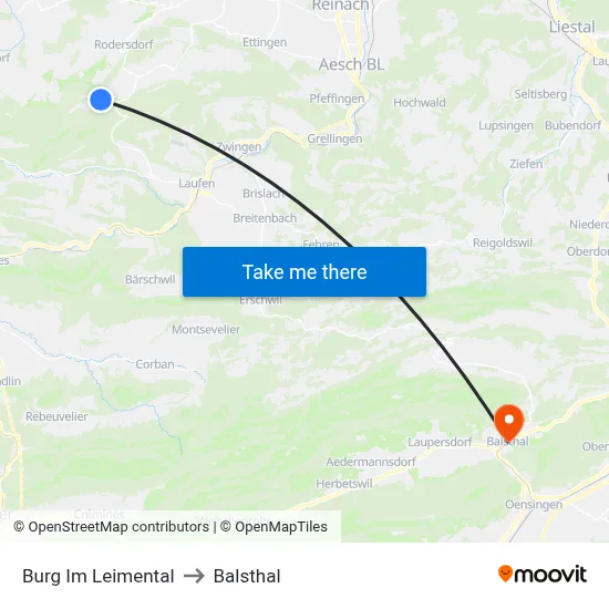Burg Im Leimental to Balsthal map