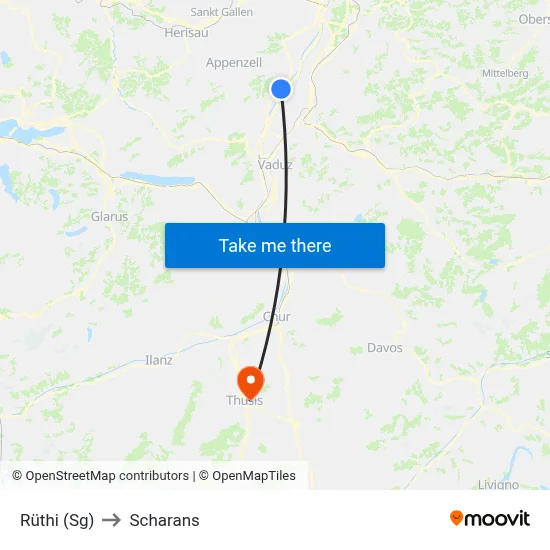 Rüthi (Sg) to Scharans map