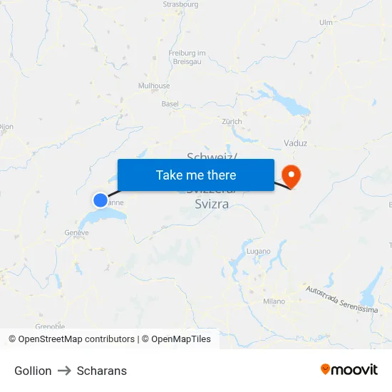 Gollion to Scharans map