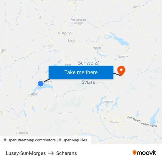 Lussy-Sur-Morges to Scharans map