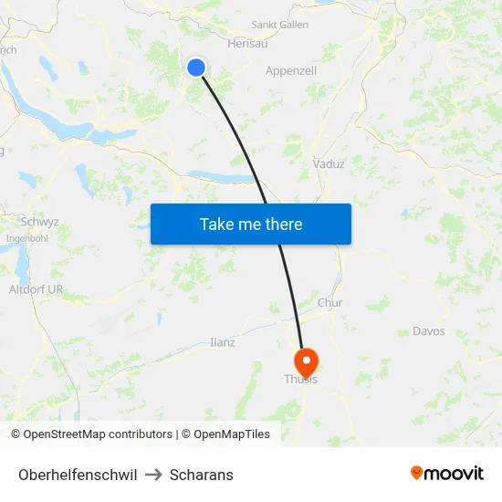 Oberhelfenschwil to Scharans map