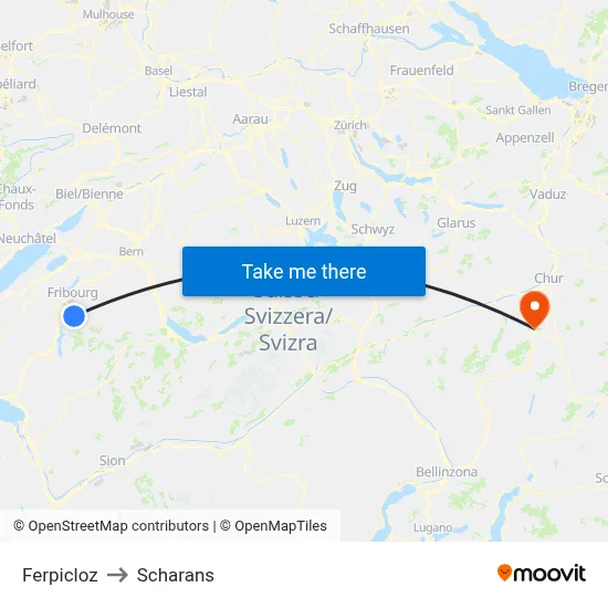 Ferpicloz to Scharans map