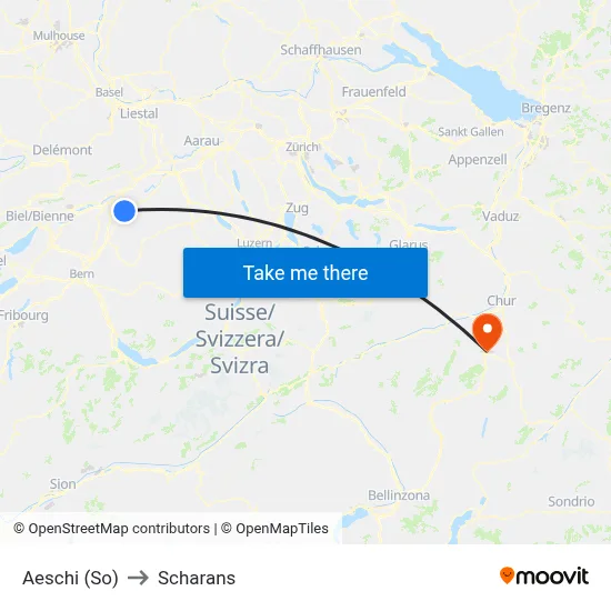 Aeschi (So) to Scharans map