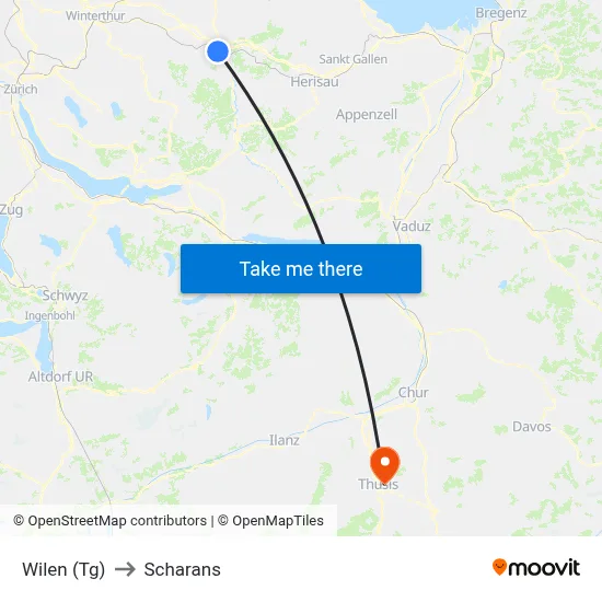 Wilen (Tg) to Scharans map