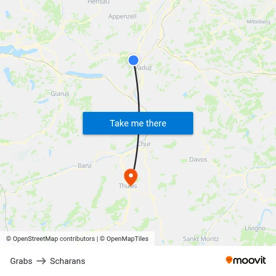 Grabs to Scharans map