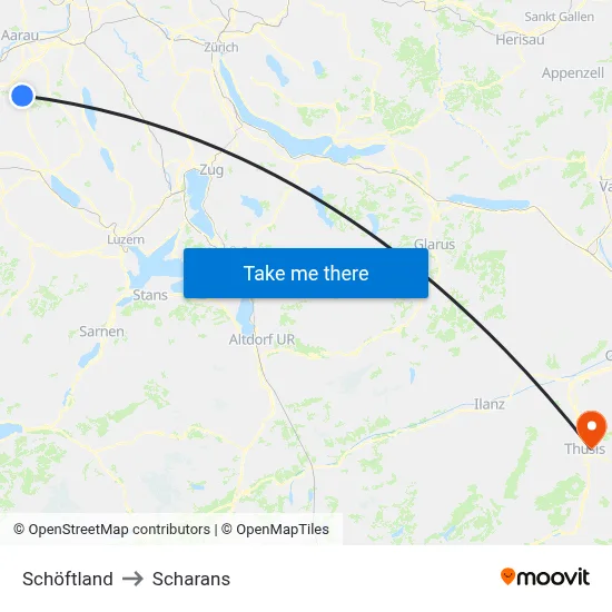 Schöftland to Scharans map