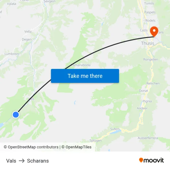 Vals to Scharans map