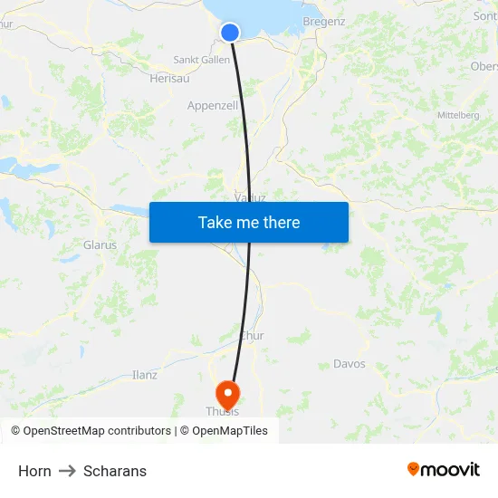 Horn to Scharans map