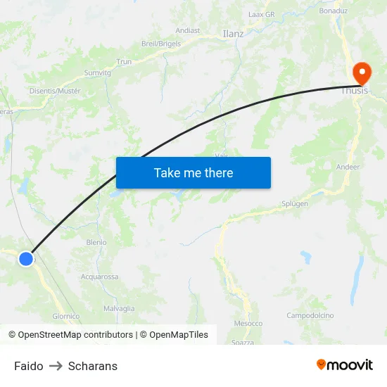 Faido to Scharans map