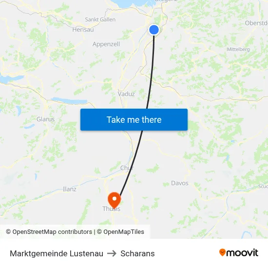 Marktgemeinde Lustenau to Scharans map