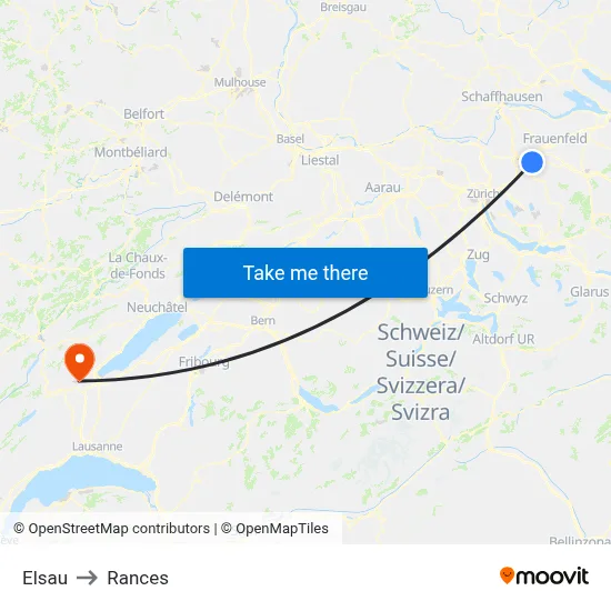 Elsau to Rances map
