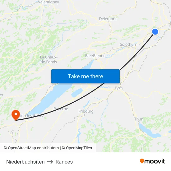 Niederbuchsiten to Rances map