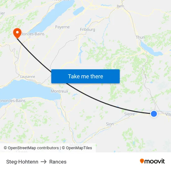 Steg-Hohtenn to Rances map