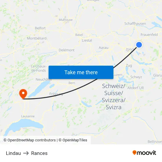 Lindau to Rances map