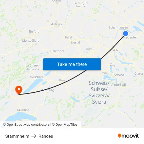 Stammheim to Rances map