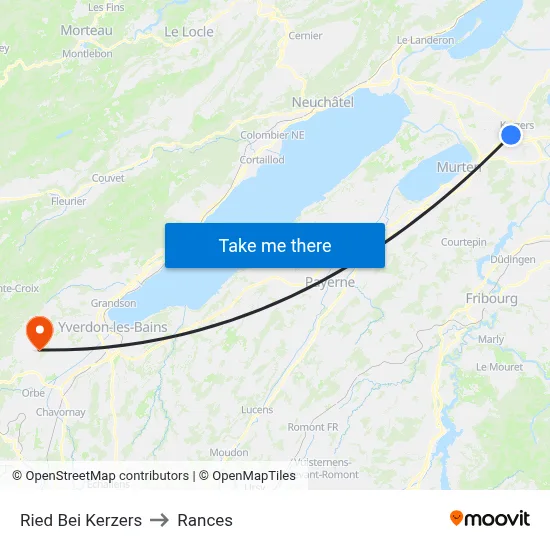 Ried Bei Kerzers to Rances map