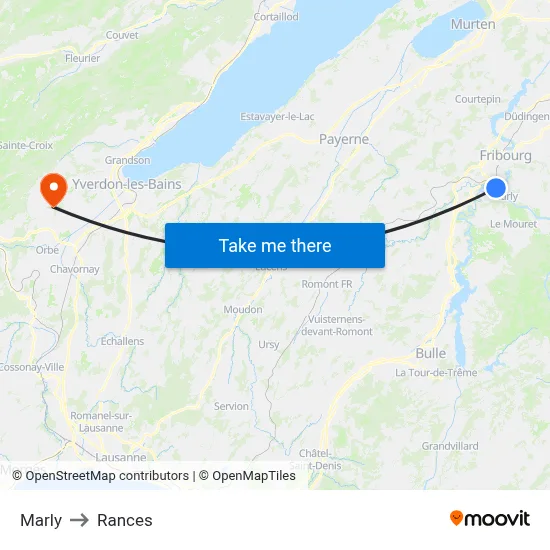 Marly to Rances map